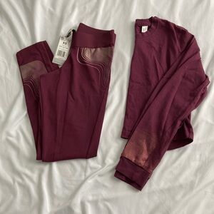 Maroon Adidas Workout Set